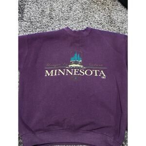 Vintage 90s Minnesota Sweatshirt Unique By Nature Purple Crewneck Size XL